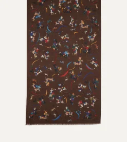 Drake’s Mughal And Stars Print Wool Scarf