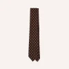 Drake’s Brown Polka Dot Silk Self-Tipped Tie