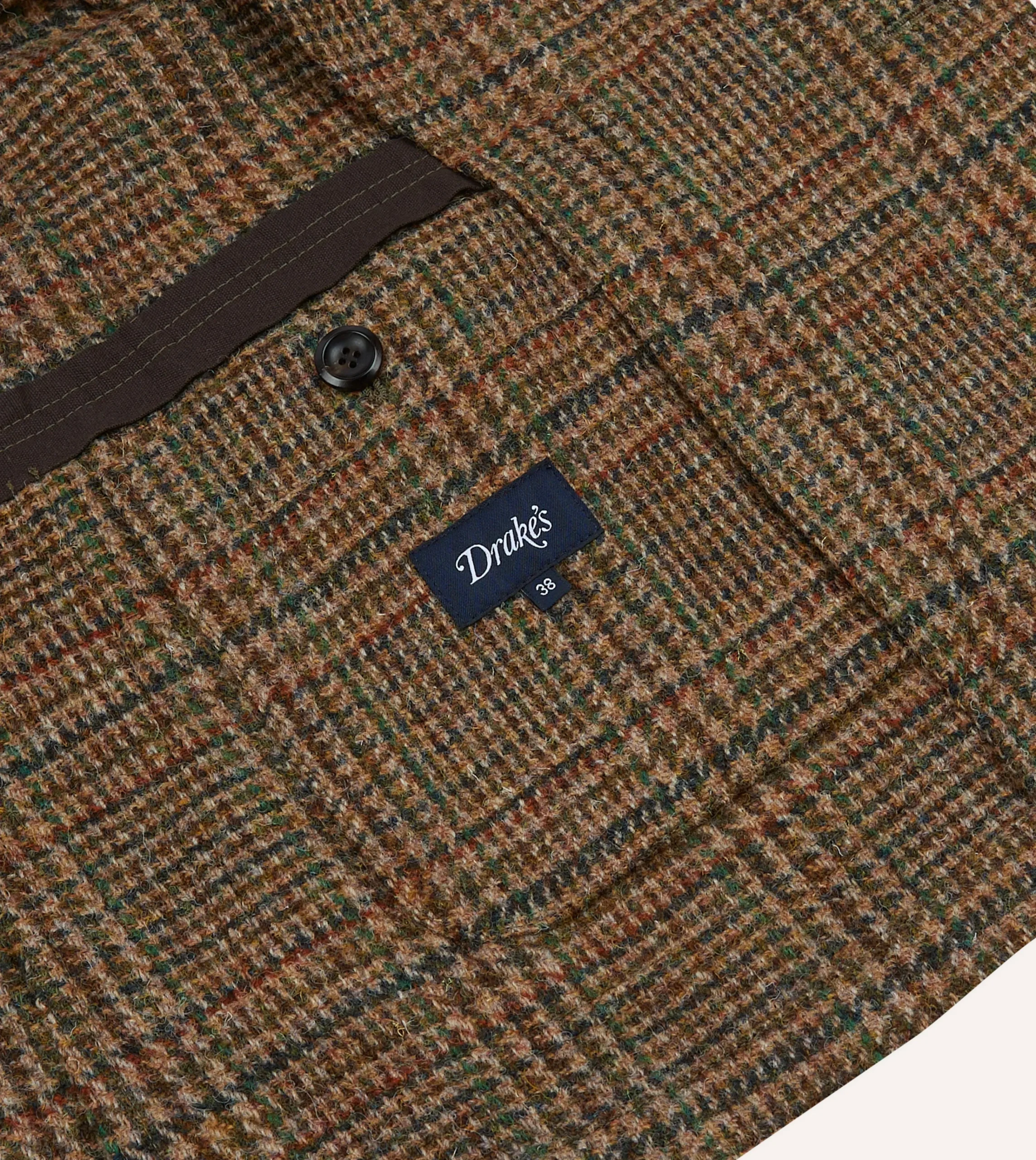 Drake’s Brown Prince Of Wales Check Harris Tweed Games Blazer Mk. VII