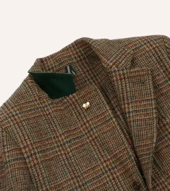 Drake’s Brown Prince Of Wales Check Harris Tweed Games Blazer Mk. VII