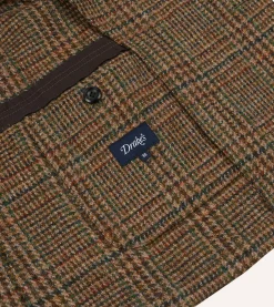 Drake’s Brown Prince Of Wales Check Harris Tweed Games Blazer Mk. VII