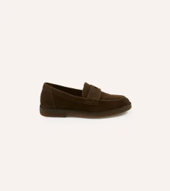 Drake’s Suede Canal Penny Loafer With Crepe Sole