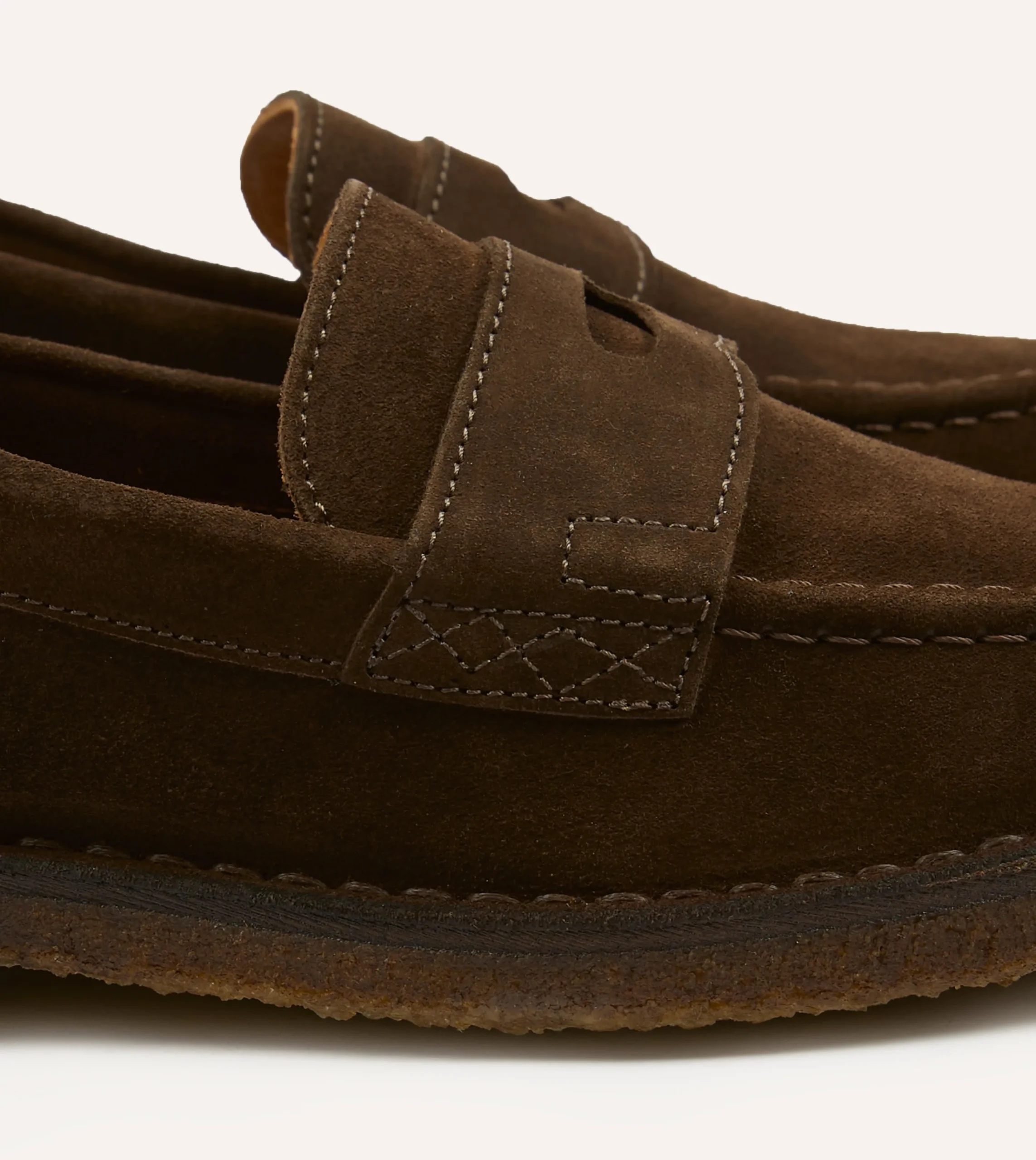 Drake’s Suede Canal Penny Loafer With Crepe Sole
