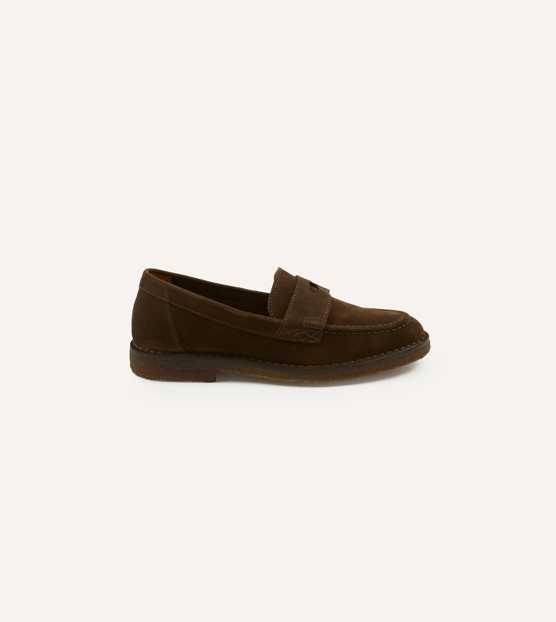 Drake’s Suede Canal Penny Loafer With Crepe Sole