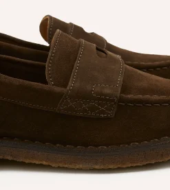Drake’s Suede Canal Penny Loafer With Crepe Sole