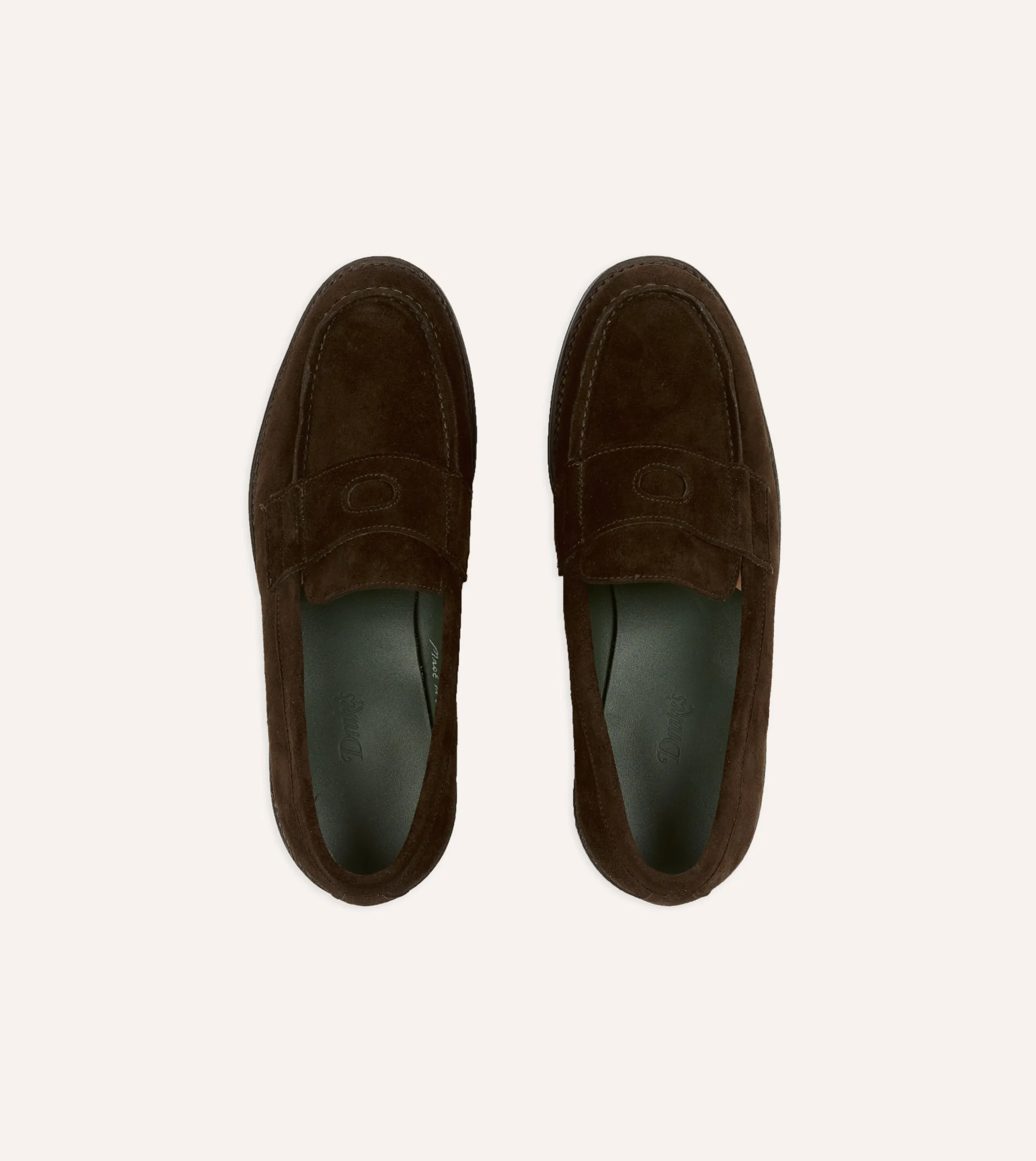 Drake’s Suede Charles Goodyear Welted Penny Loafer