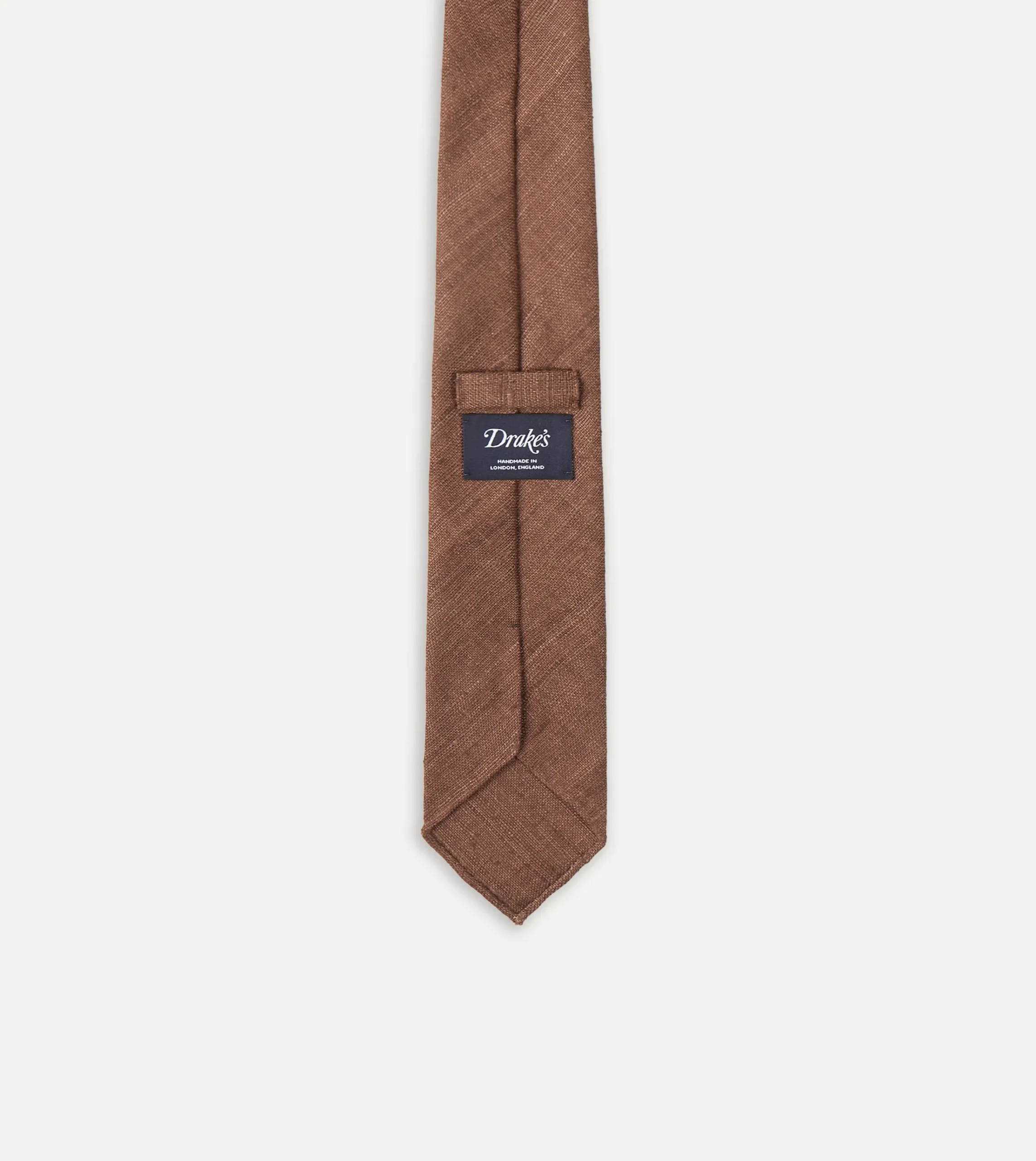 Drake’s Brown Tussah Hand Rolled Silk Tie