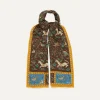 Drake’s Brown Unicorn Print Wool-Silk Scarf