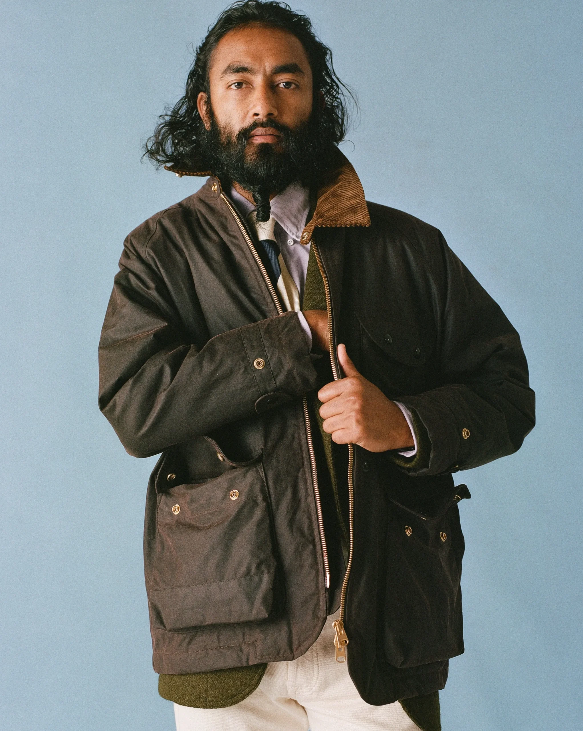 Drake’s Waxed Coverall Jacket