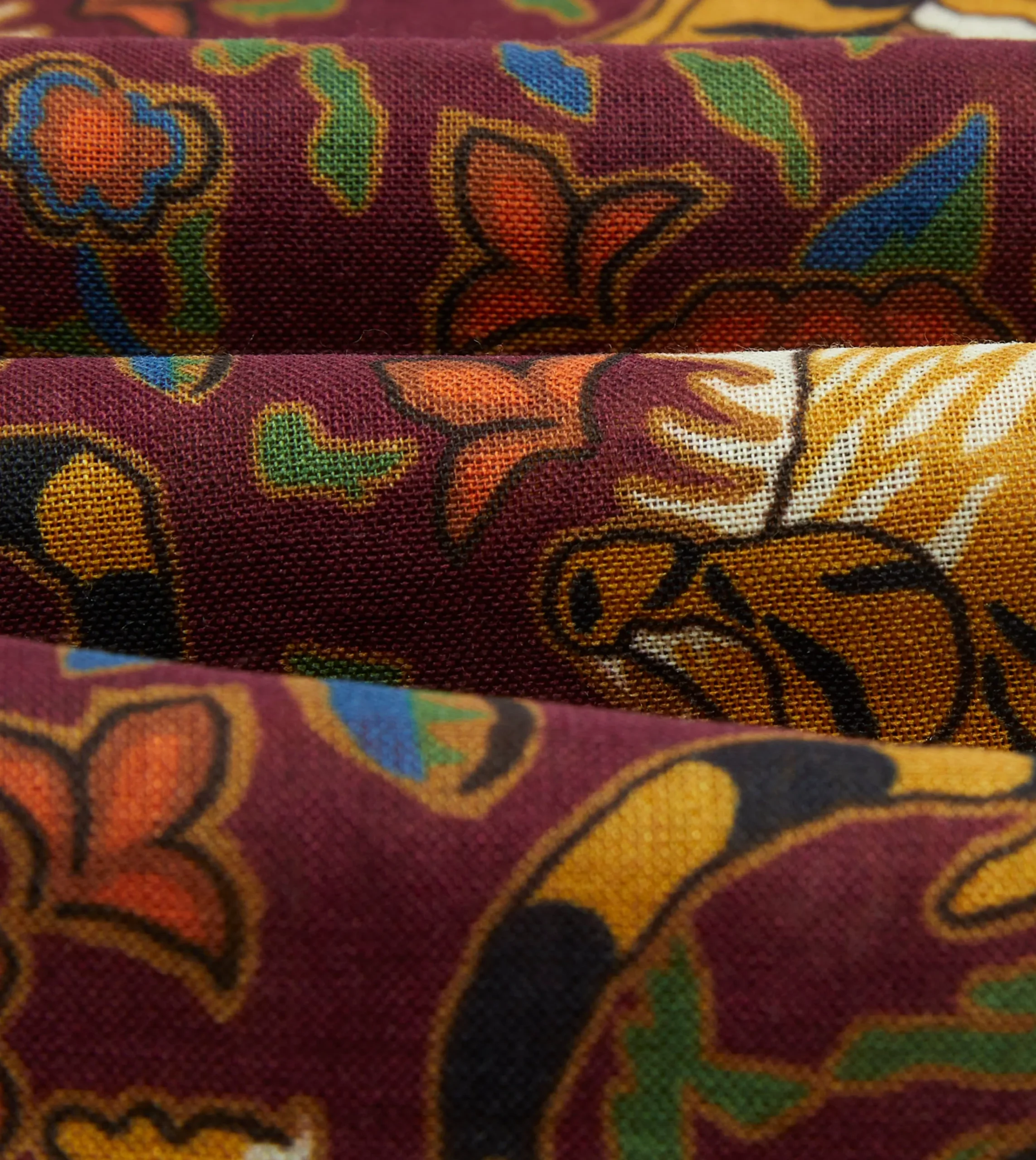 Drake’s Burgundy Jumbo Tiger Print Wool-Silk Scarf