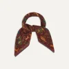 Drake’s Burgundy Mughal Print Wool-Silk Square Scarf