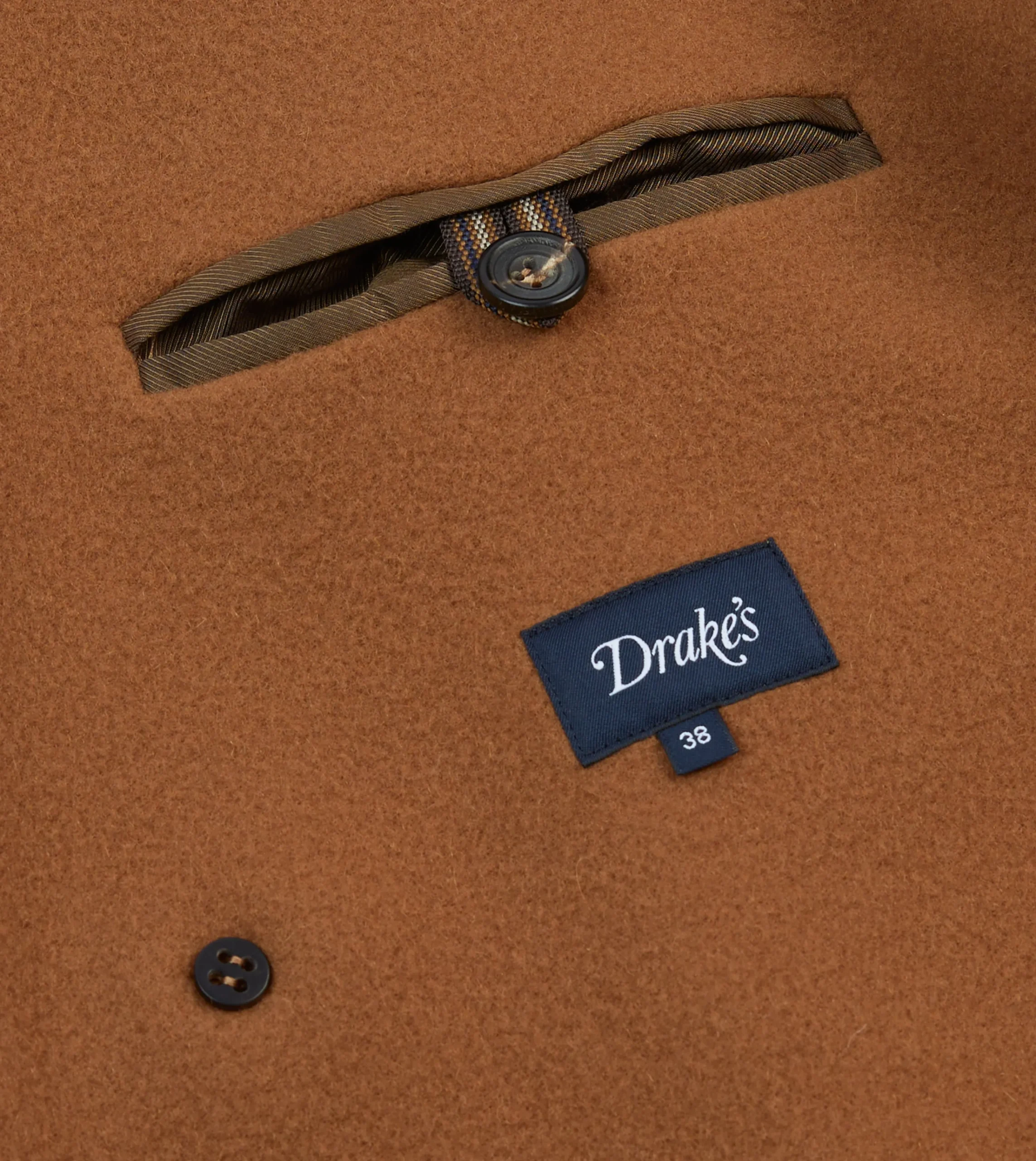 Drake’s Camel Double-Breasted Cashmere-Wool Overcoat