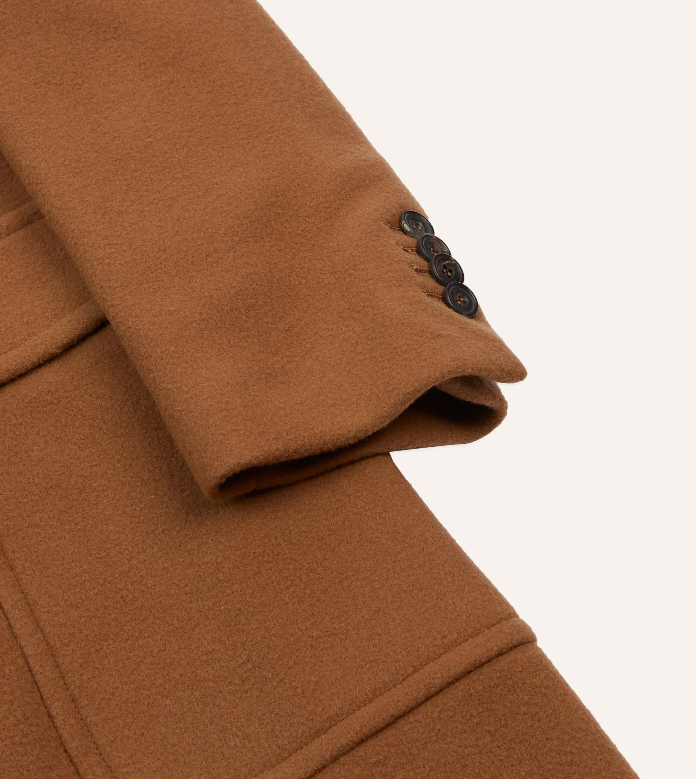 Drake’s Camel Double-Breasted Cashmere-Wool Overcoat