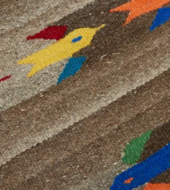Drake’s Chamula Brown Wool Hummingbird Blanket Tote