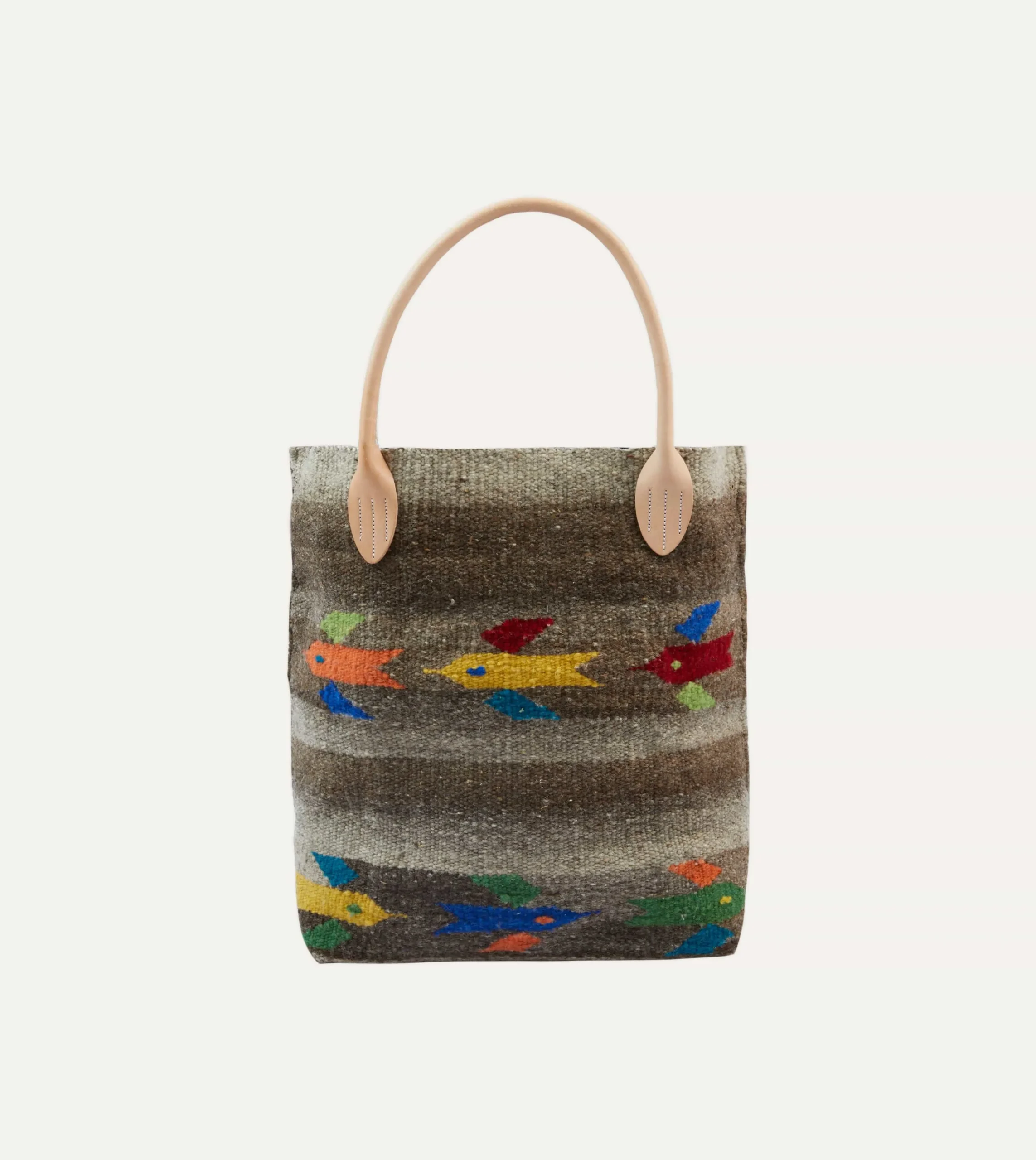 Drake’s Chamula Brown Wool Hummingbird Blanket Tote