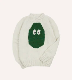 Drake’s Chamula For Drake's Ecru Avocado Merino Jumper
