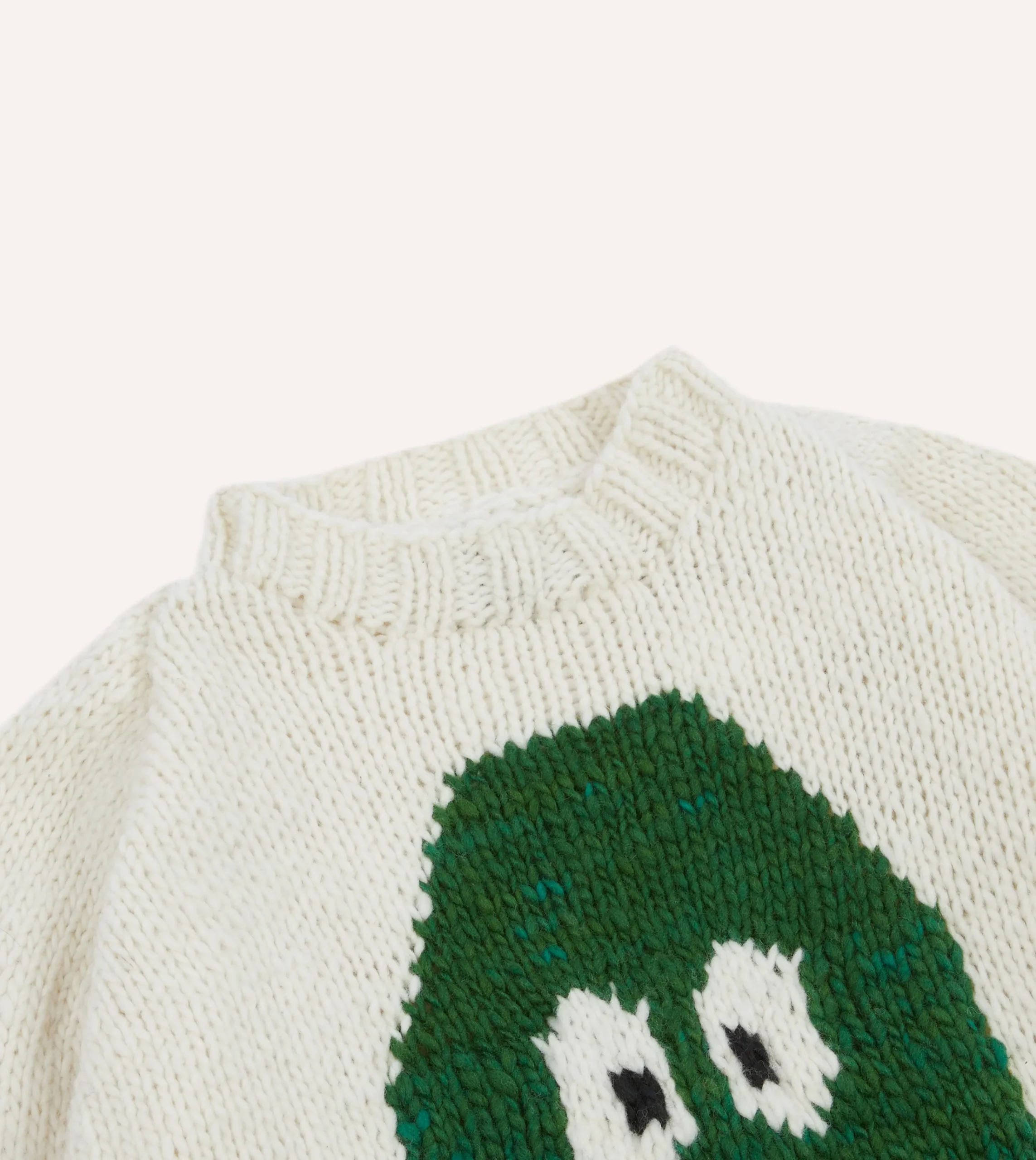 Drake’s Chamula For Drake's Ecru Avocado Merino Jumper