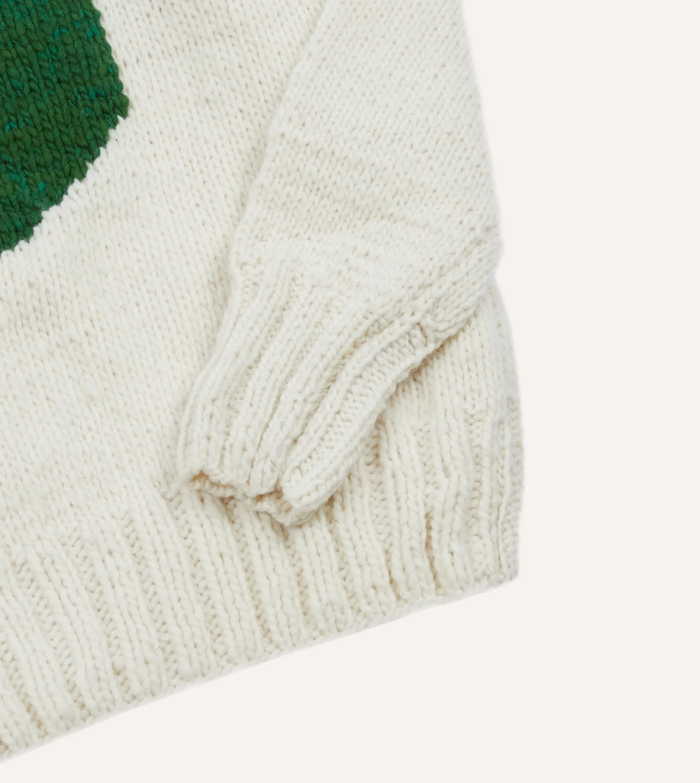 Drake’s Chamula For Drake's Ecru Avocado Merino Jumper