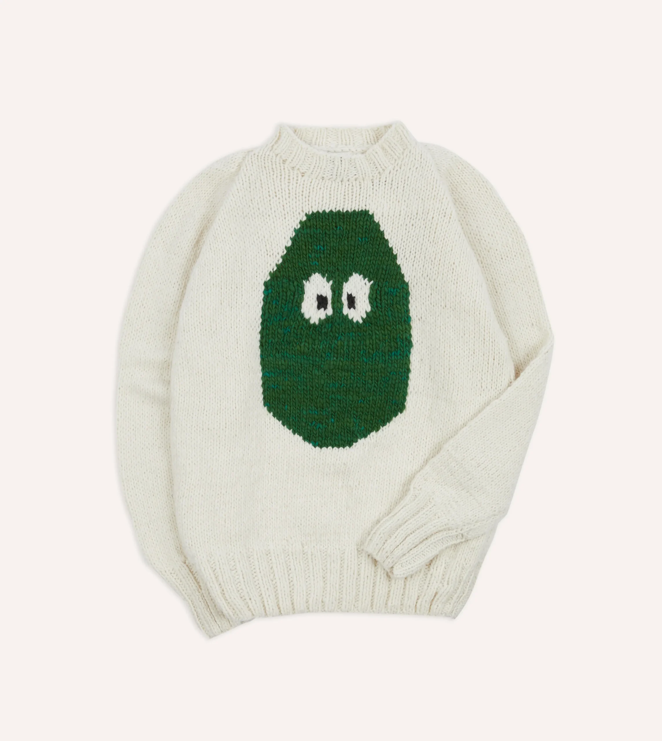 Drake’s Chamula For Drake's Ecru Avocado Merino Jumper