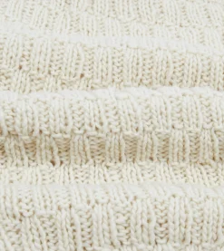 Drake’s Chamula For Drake's Ecru Cable Knit Merino Jumper