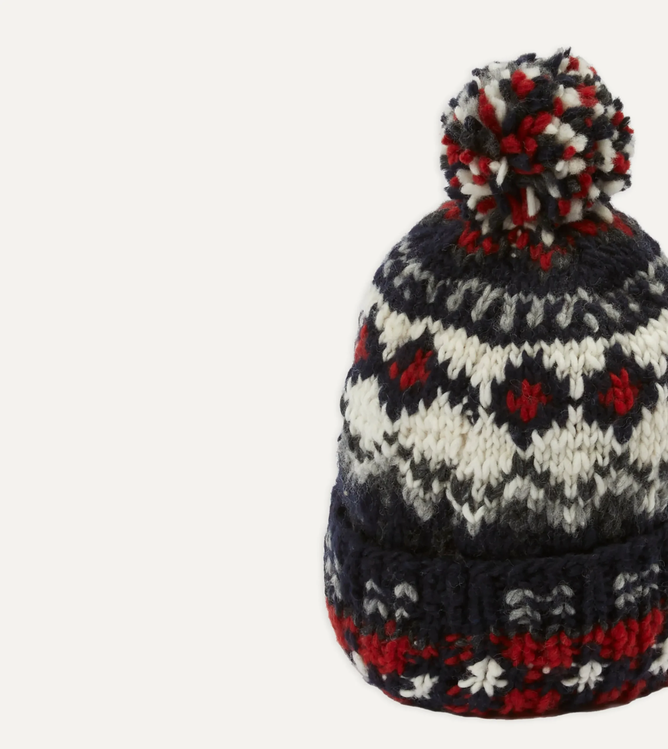 Drake’s Chamula For Drake's Navy Fairisle Merino Knit Cap