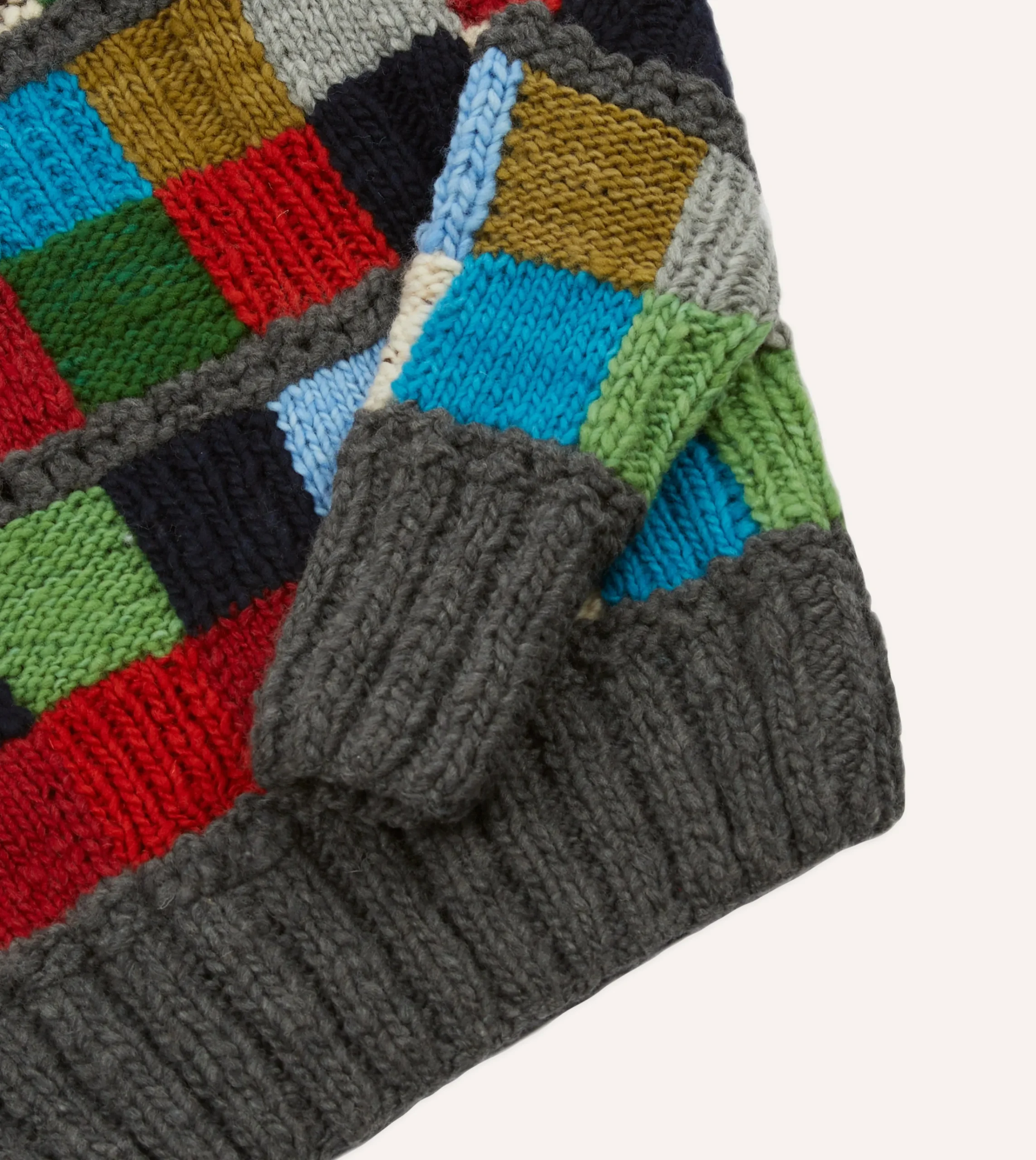 Drake’s Chamula For Drake's Patchwork Merino Jumper