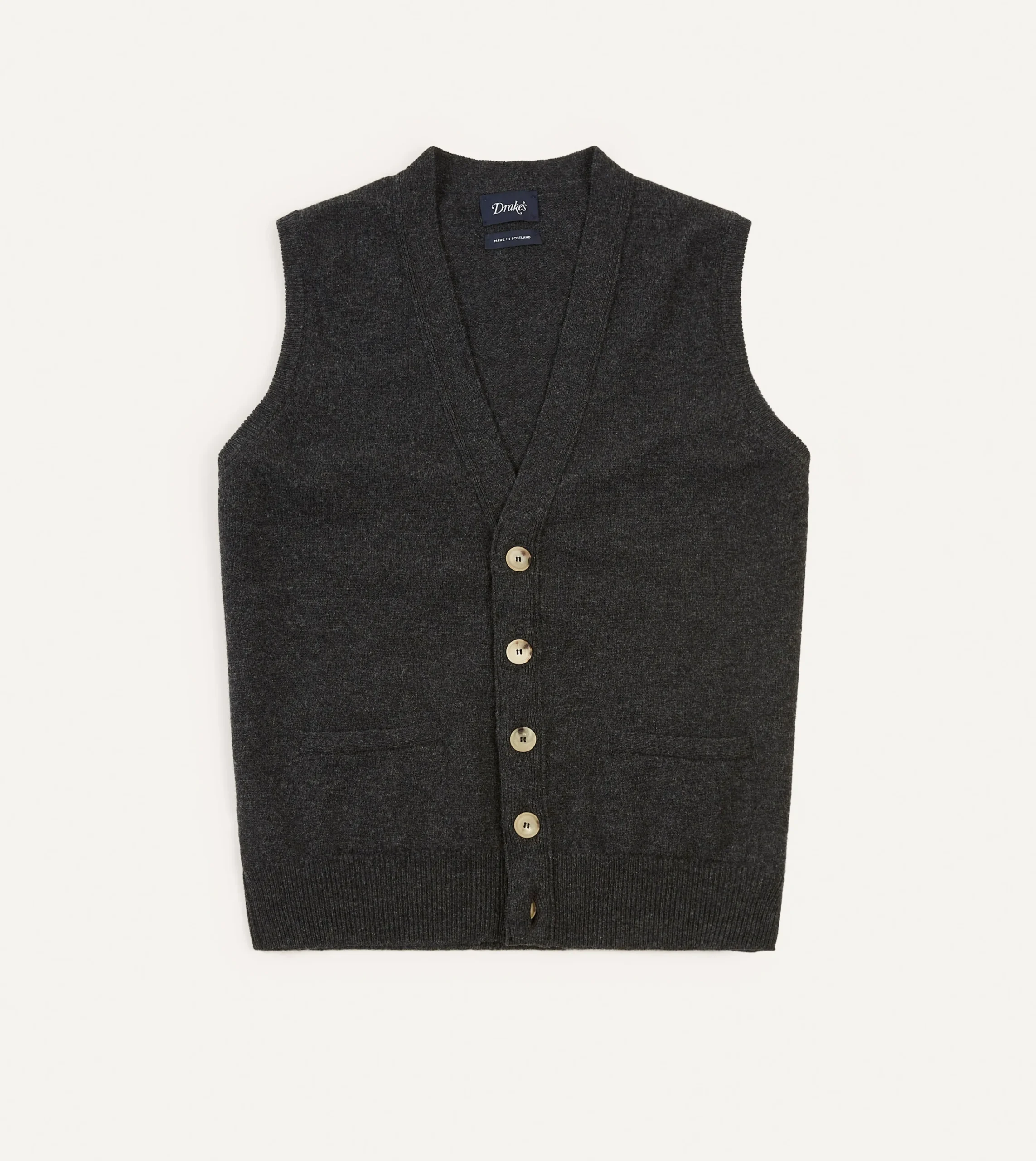 Drake’s Lambswool Sleeveless Cardigan
