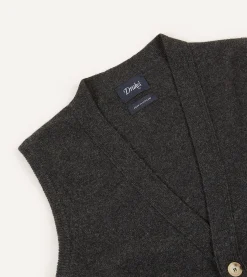 Drake’s Lambswool Sleeveless Cardigan