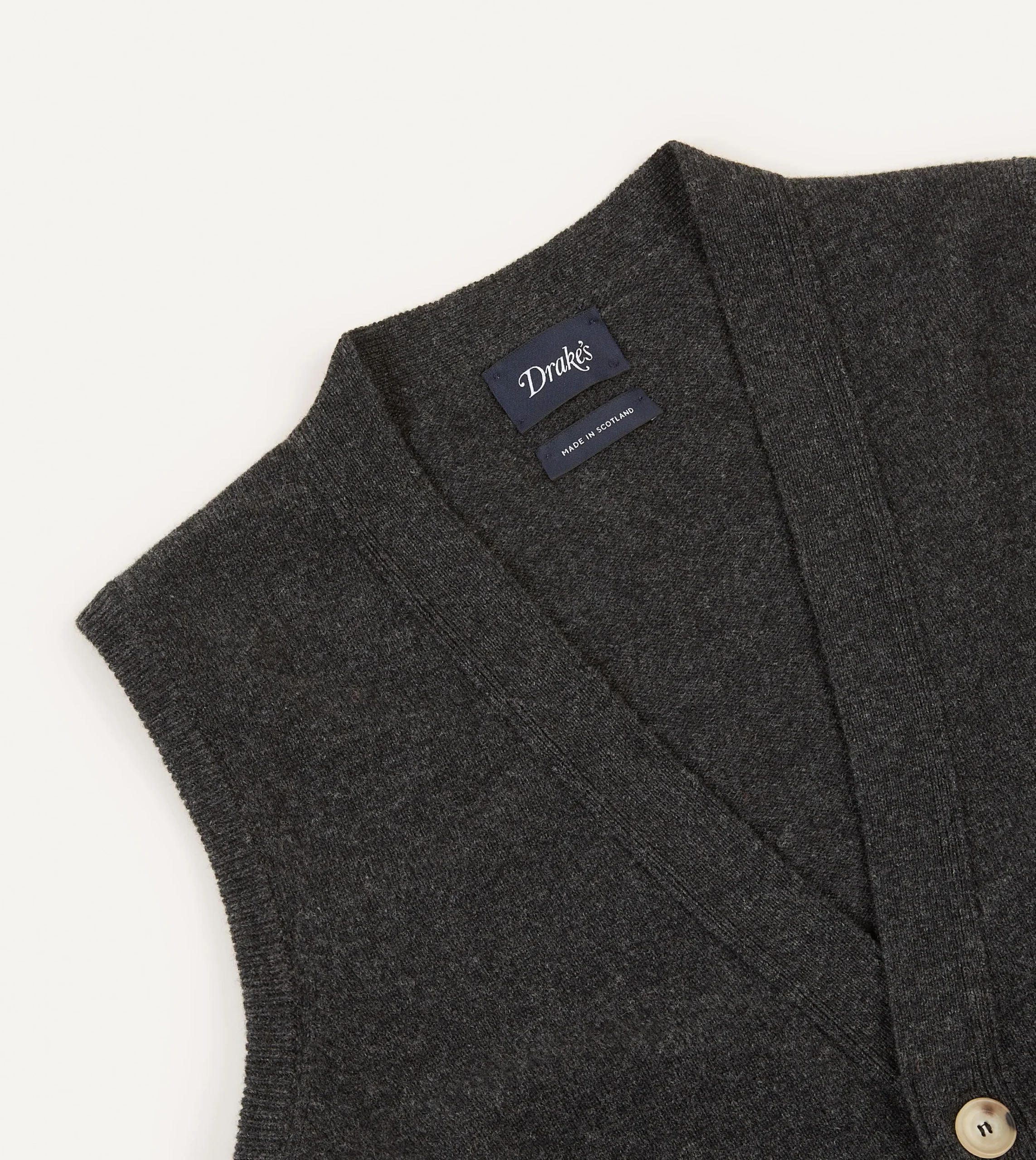 Drake’s Lambswool Sleeveless Cardigan