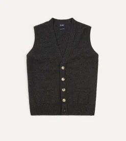 Drake’s Lambswool Sleeveless Cardigan