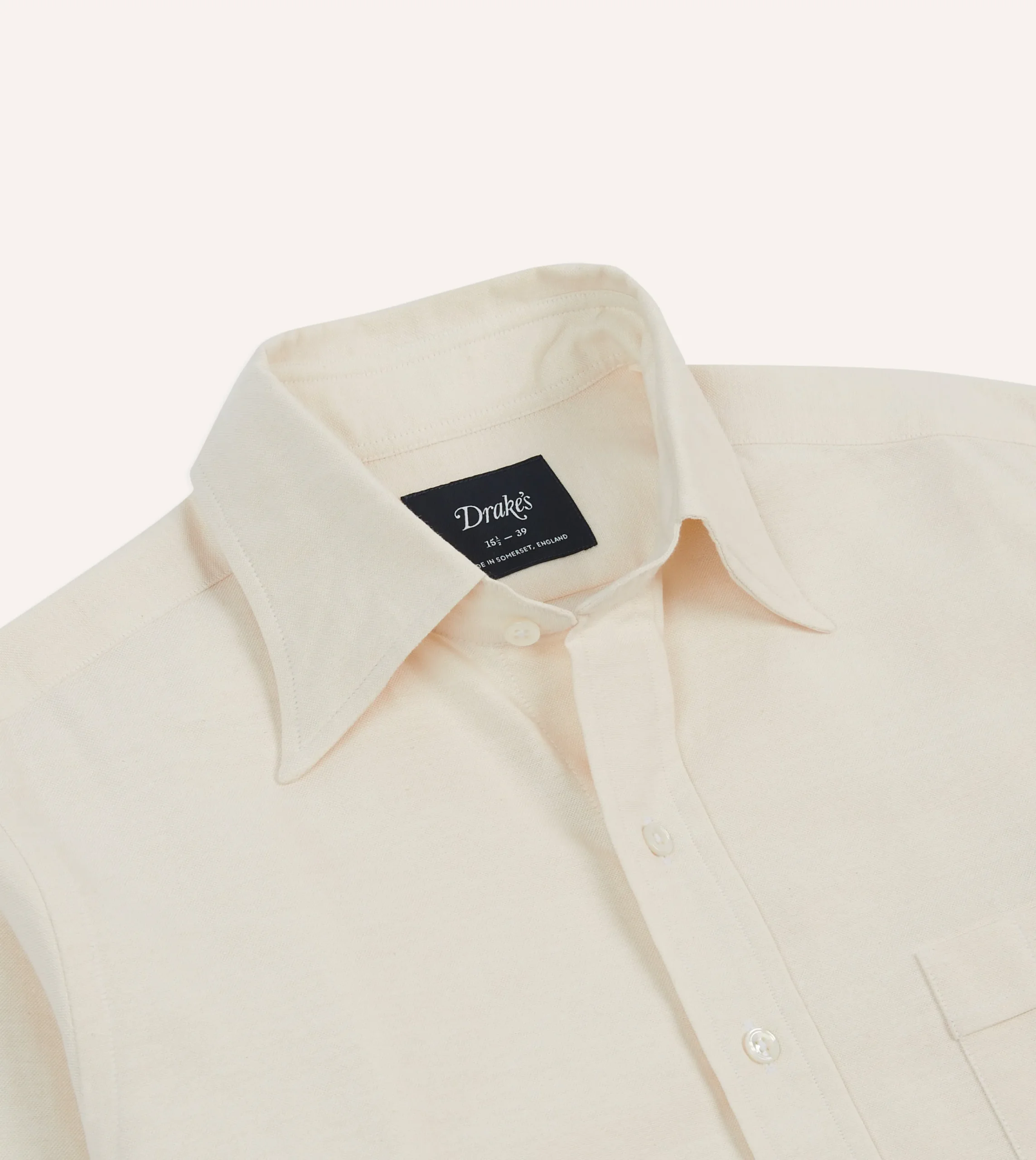 Drake’s Cotton Oxford Cloth Long Point Collar Shirt