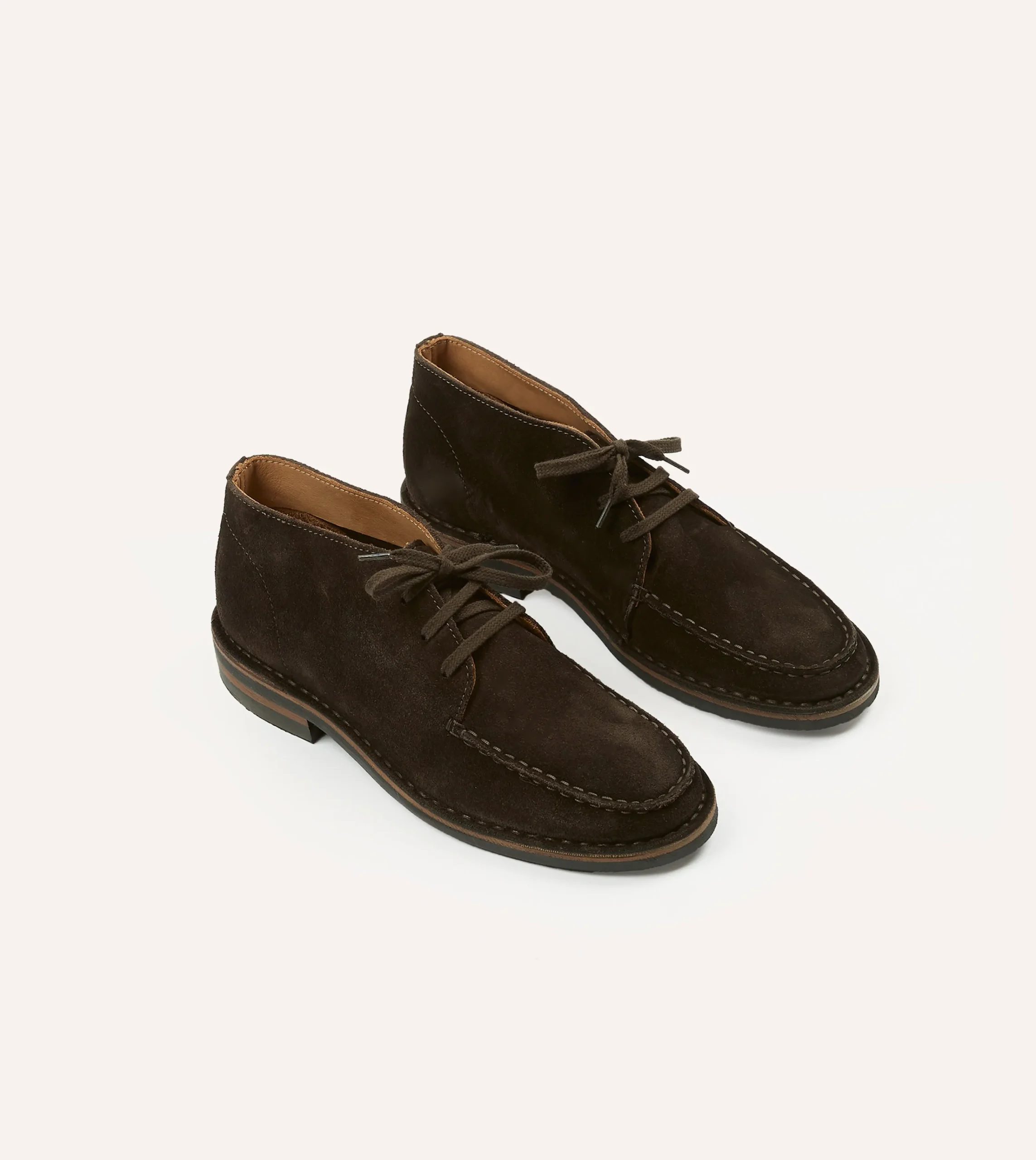 Drake’s Crosby Moc-Toe Chukka Boot Roughout Suede With Rubber Sole
