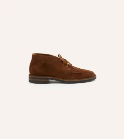 Drake’s Crosby Moc-Toe Chukka Boot Roughout Suede With Rubber Sole