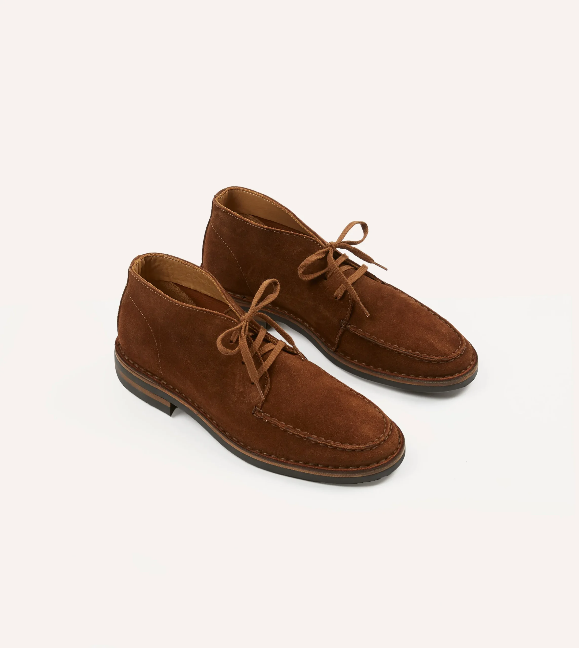 Drake’s Crosby Moc-Toe Chukka Boot Roughout Suede With Rubber Sole