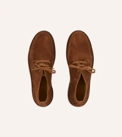 Drake’s Crosby Moc-Toe Chukka Boot Roughout Suede With Rubber Sole