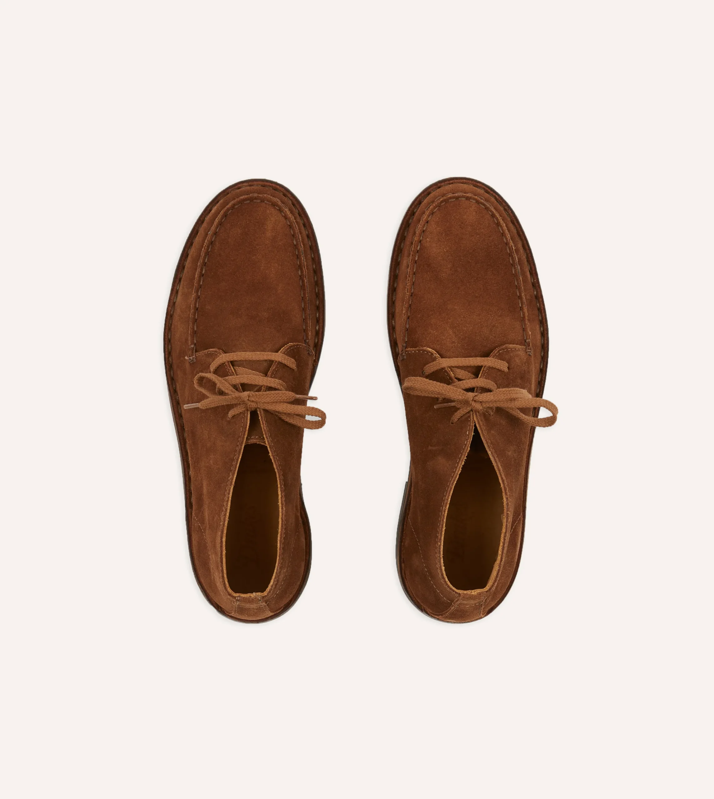 Drake’s Crosby Moc-Toe Chukka Boot Roughout Suede With Rubber Sole