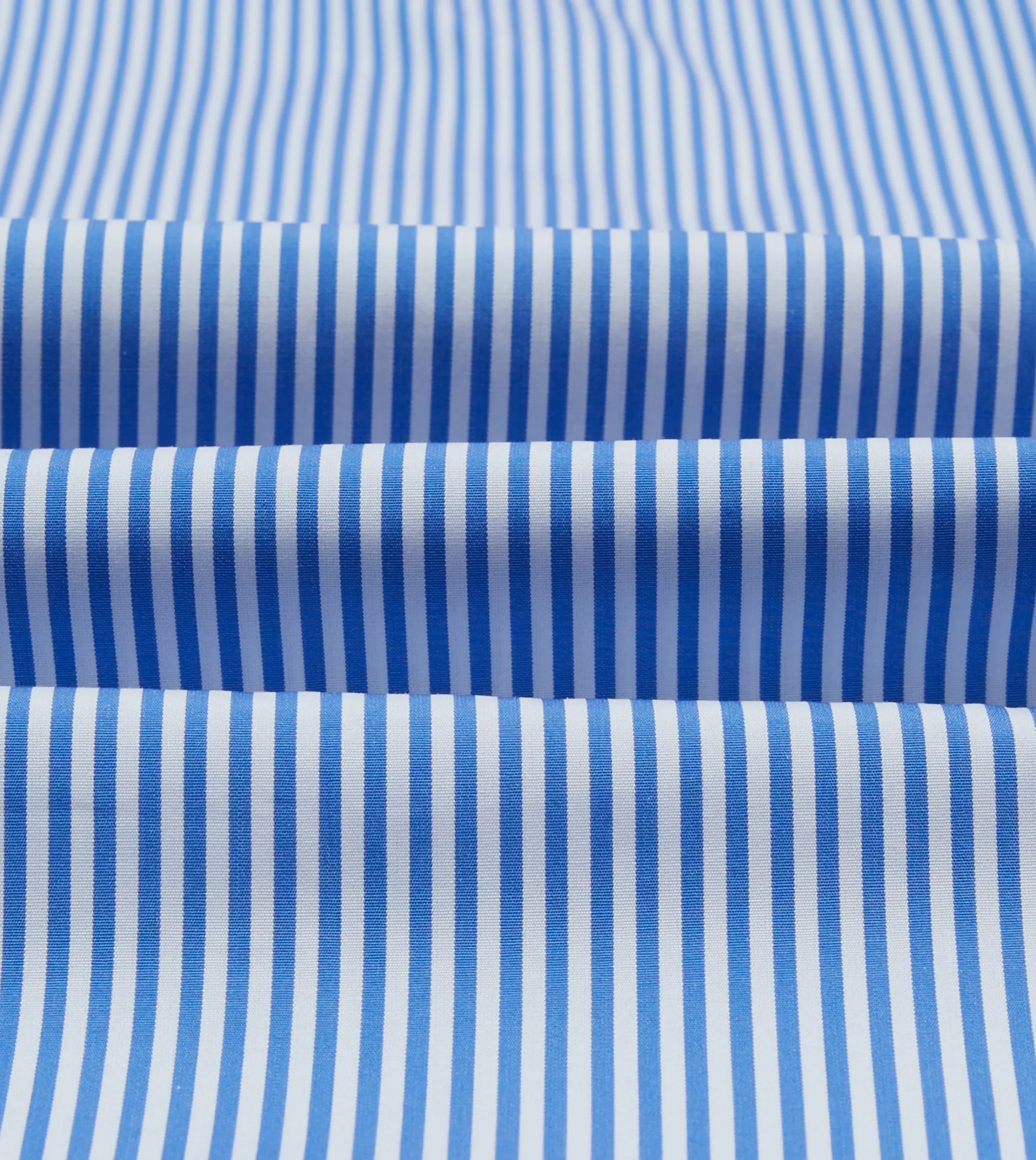 Drake’s And White Bengal Stripe Spread Collar Cotton Poplin Shirt