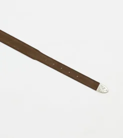 Drake’s Dark Brown Suede Western Belt