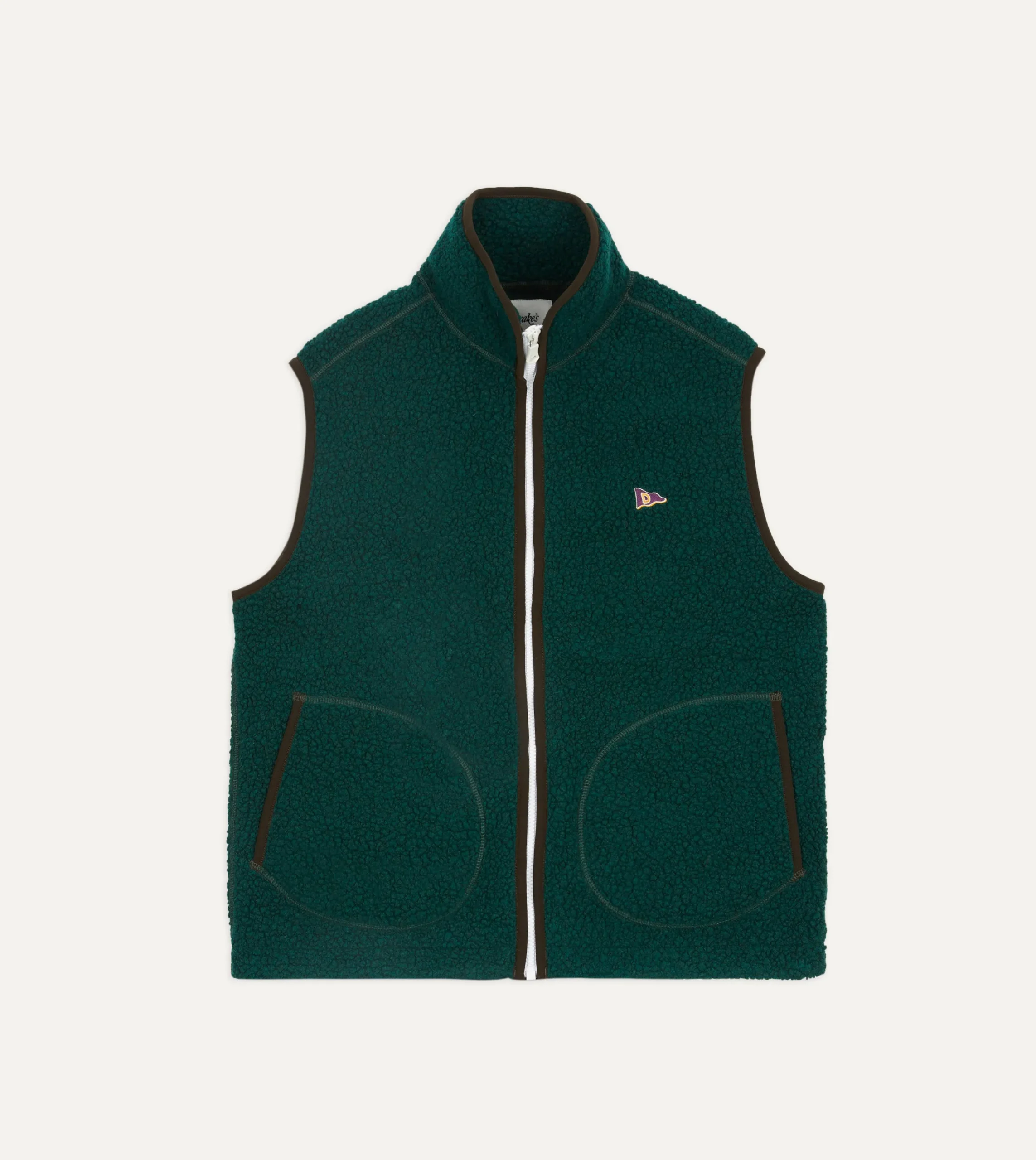 Drake’s Boucle Wool Zip Fleece Vest