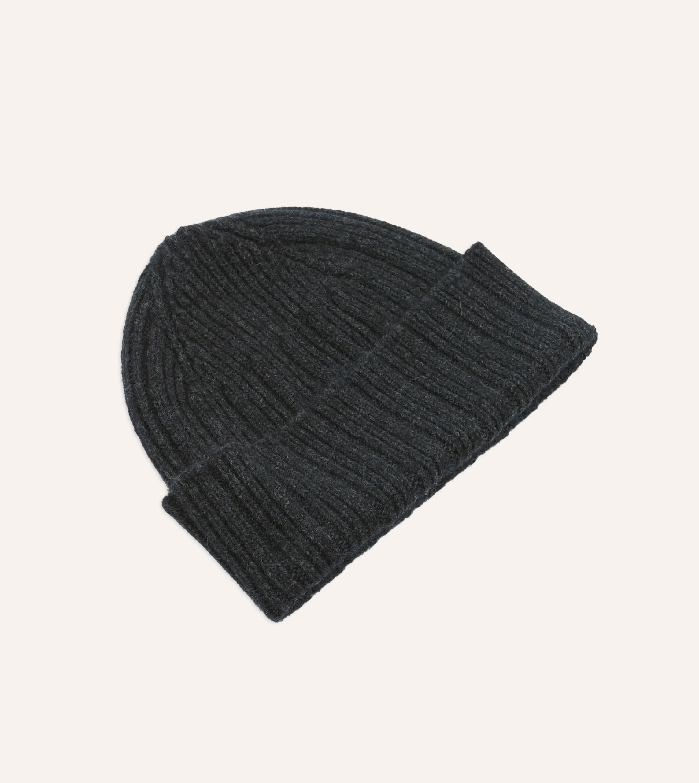 Drake’s Angora Lambswool Ribbed Knit Cap