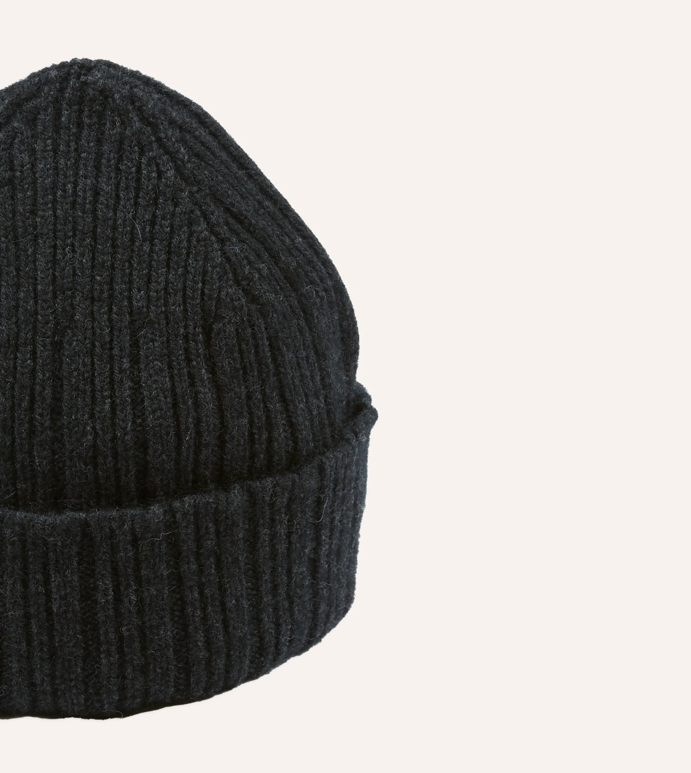 Drake’s Angora Lambswool Ribbed Knit Cap