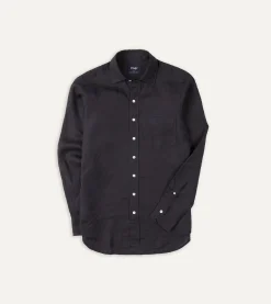 Drake’s Linen Spread Collar Shirt