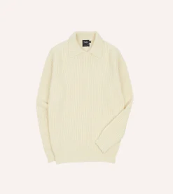 Drake’s Alpaca Lambswool Ribbed Integral Collar Jumper
