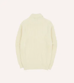 Drake’s Alpaca Lambswool Ribbed Integral Collar Jumper