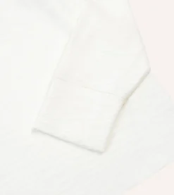 Drake’s Ecru And Green Chevron Cotton Rugby Shirt