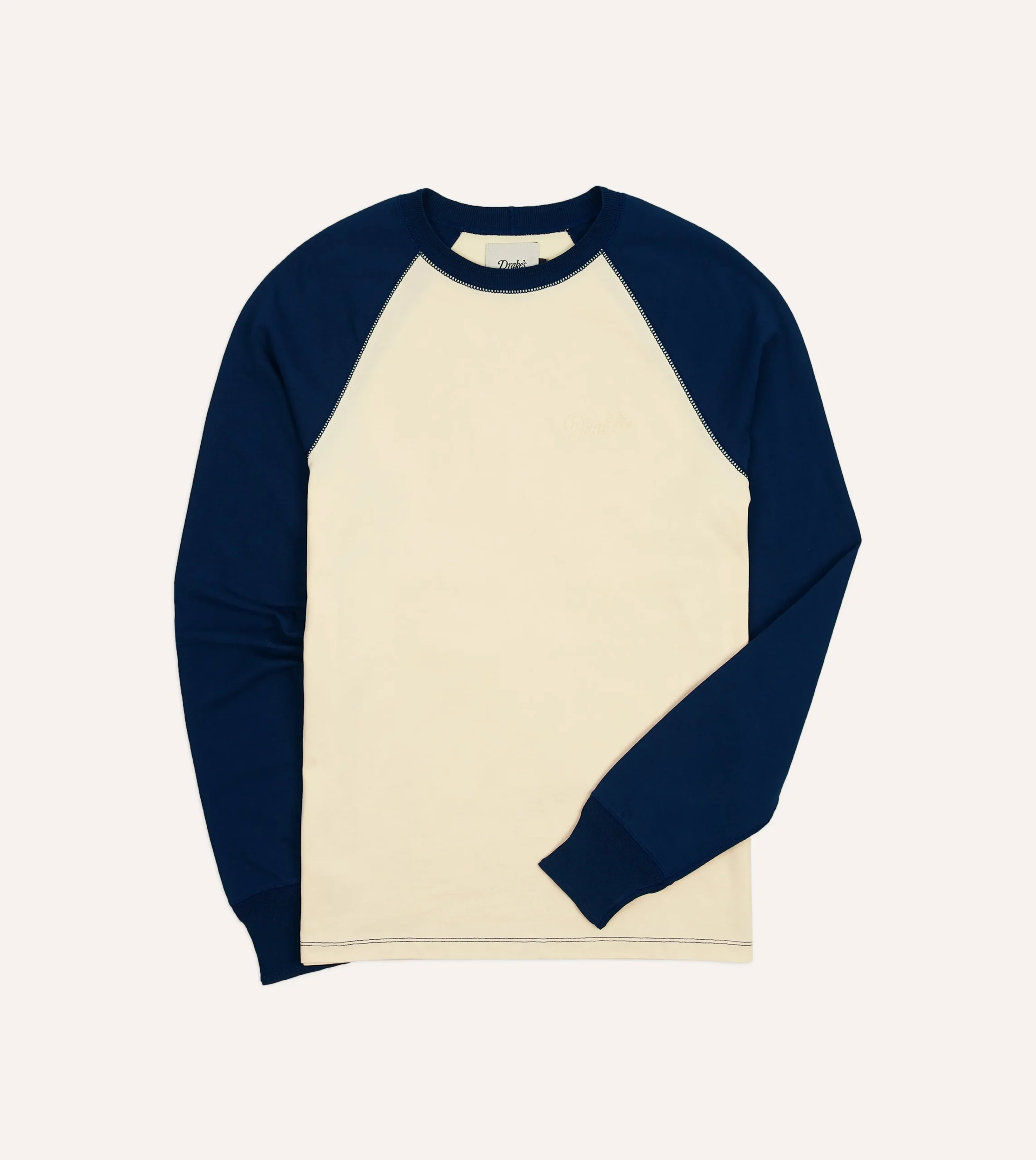 Drake’s Ecru And Raglan Sleeve Hiking T-Shirt