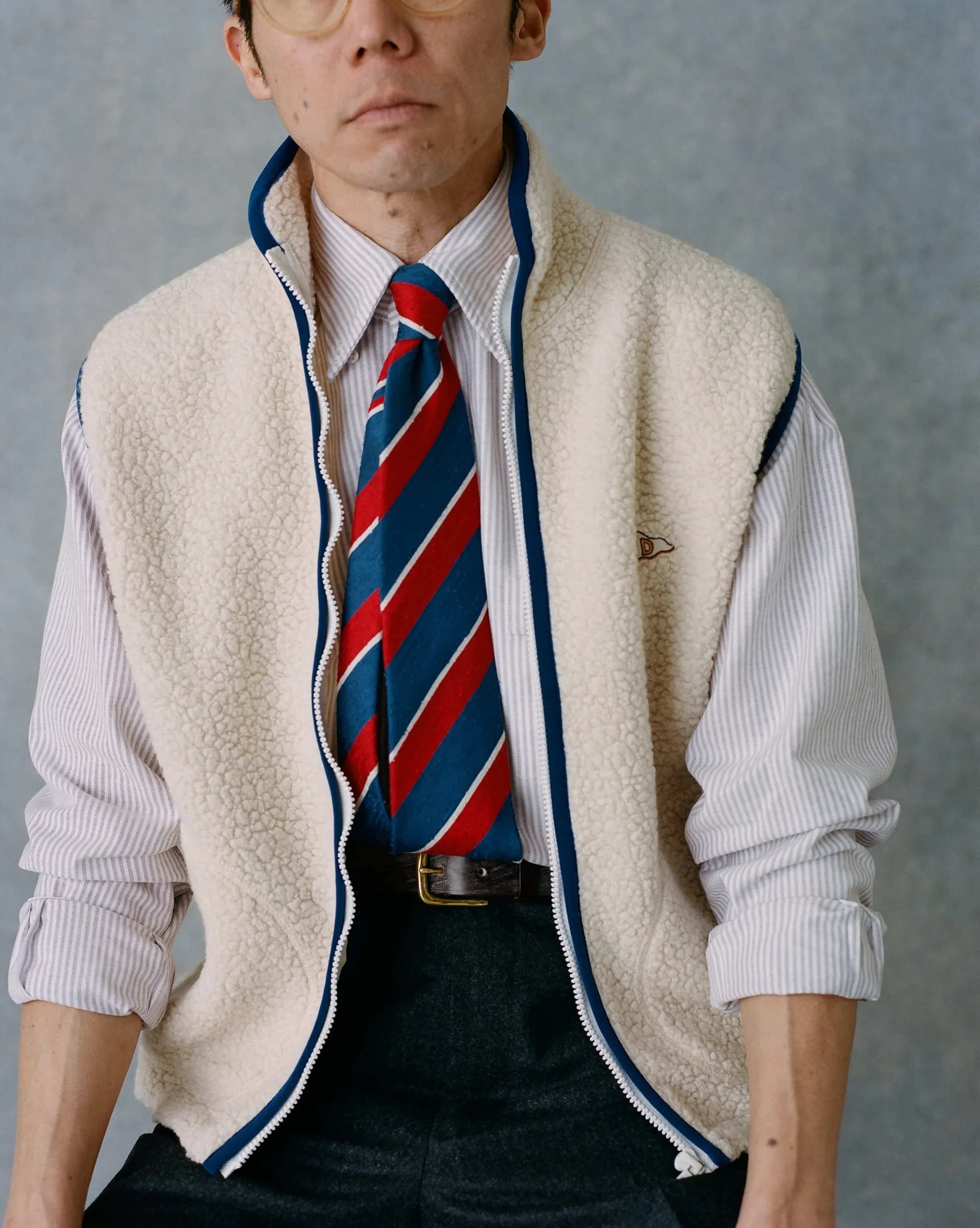 Drake’s Boucle Wool Zip Fleece Vest