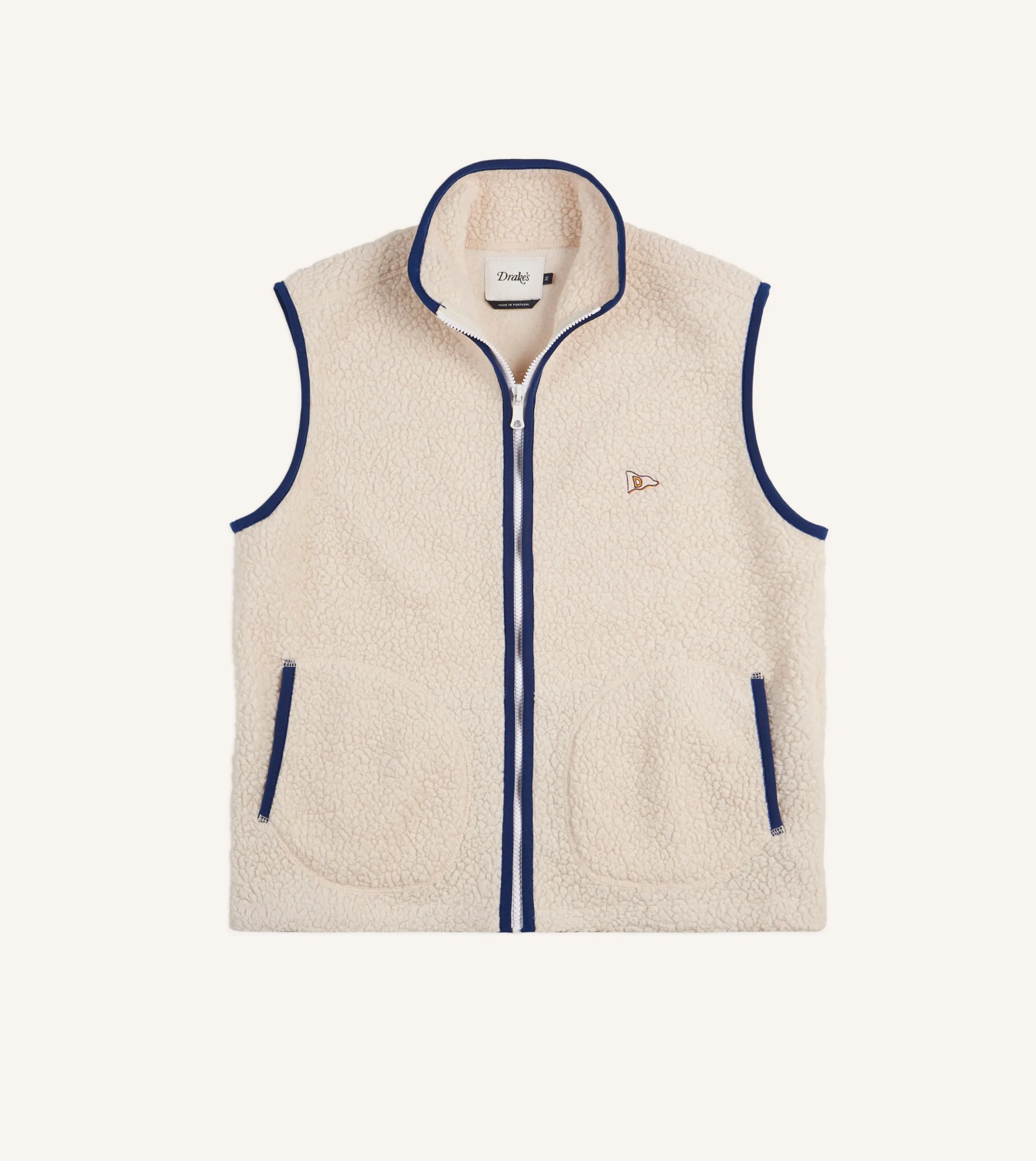 Drake’s Boucle Wool Zip Fleece Vest