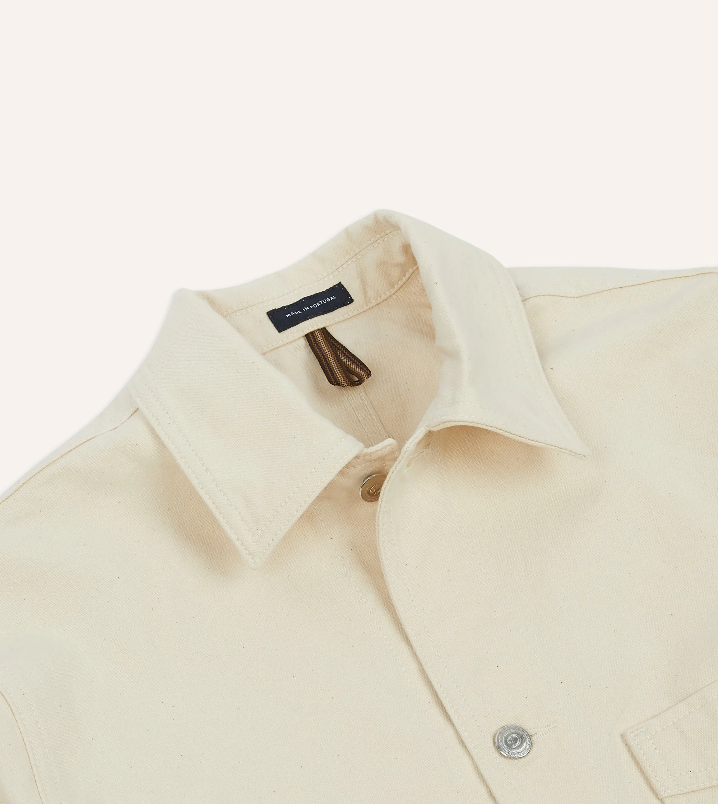 Drake’s Ecru Cotton Duck Canvas Five-Pocket Chore Jacket