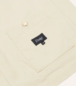 Drake’s Ecru Cotton Duck Canvas Five-Pocket Chore Jacket